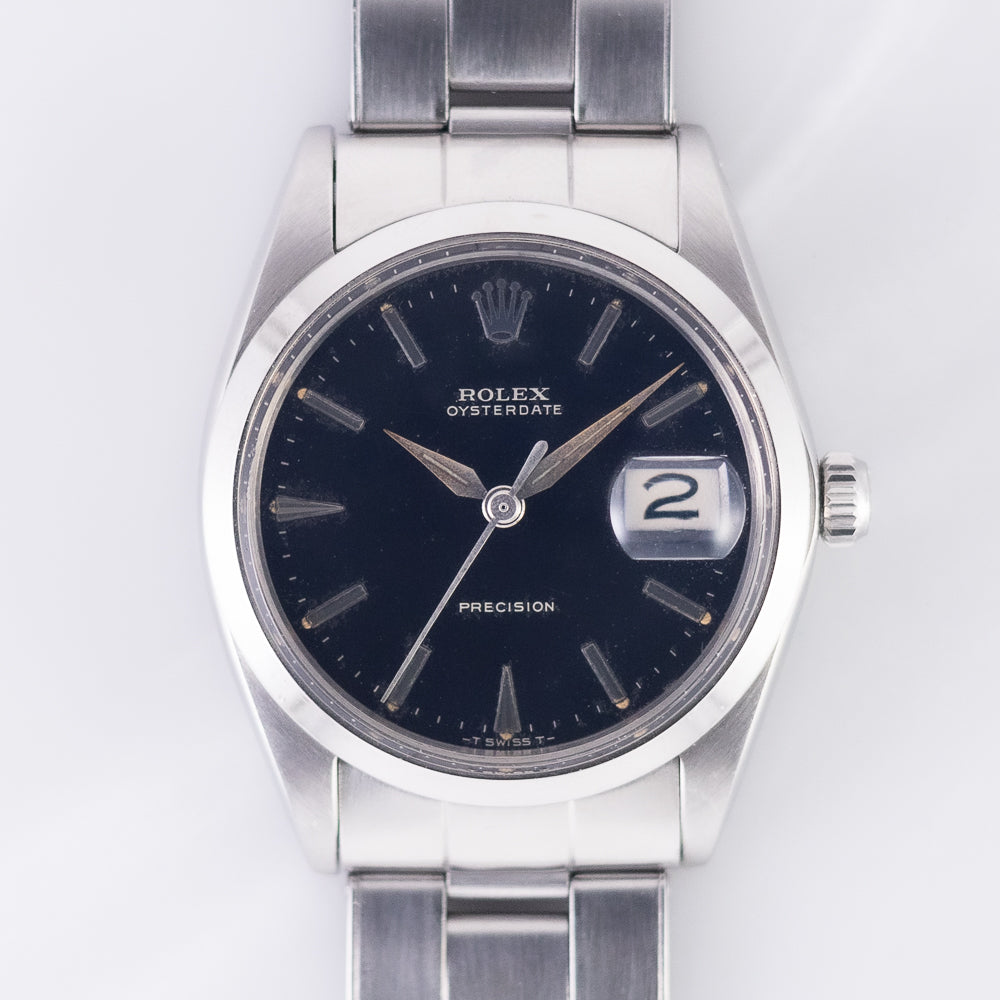 ROLEX OYSTERDATE Ref.6694 Black Gilt Dial – TIMEANAGRAM