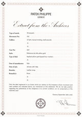 PATEK PHILIPPE Calatrava Ref.96 1954 w. Extract from the Archives