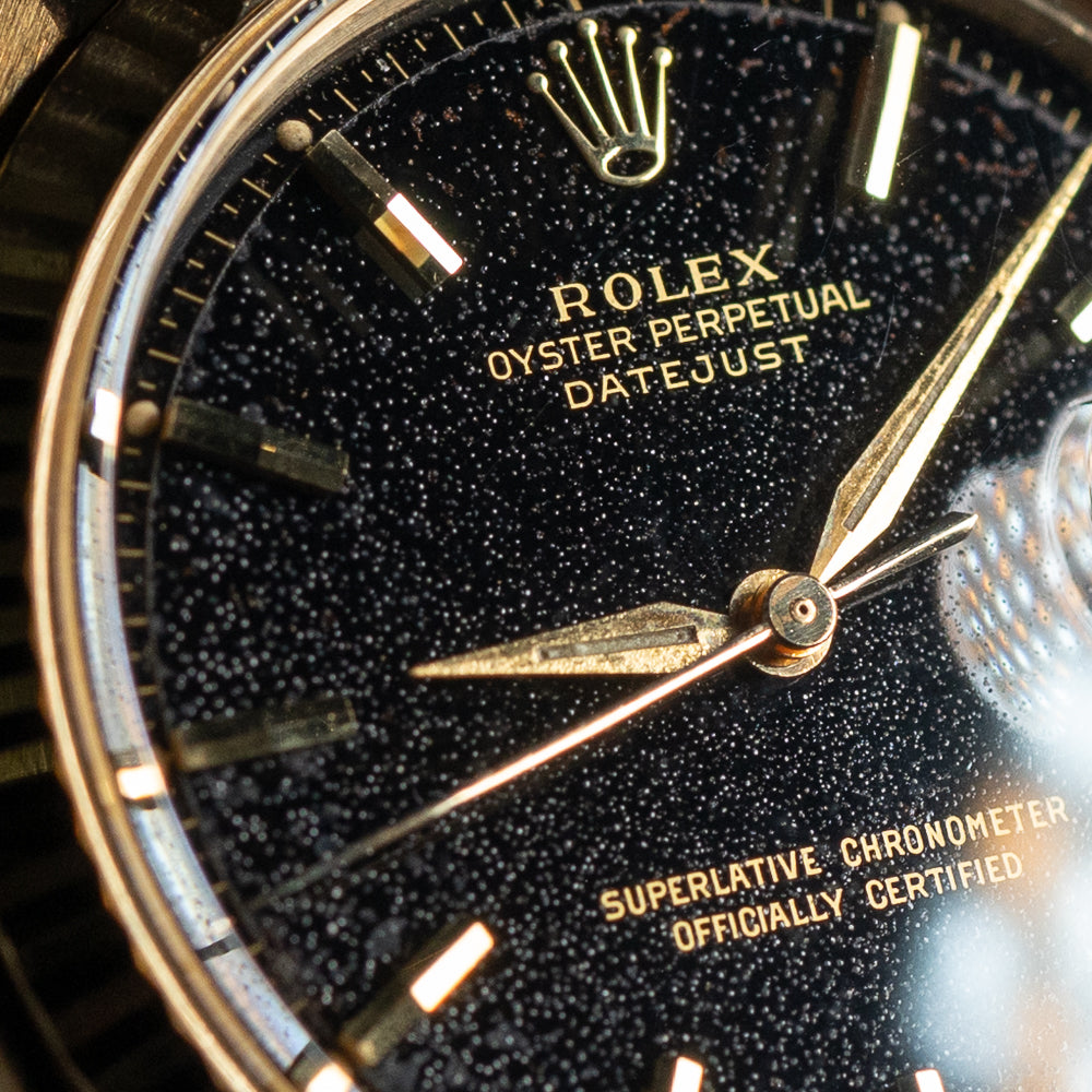 ROLEX DATEJUST Ref.1601 14K Yellow Gold Black Gilt Dial