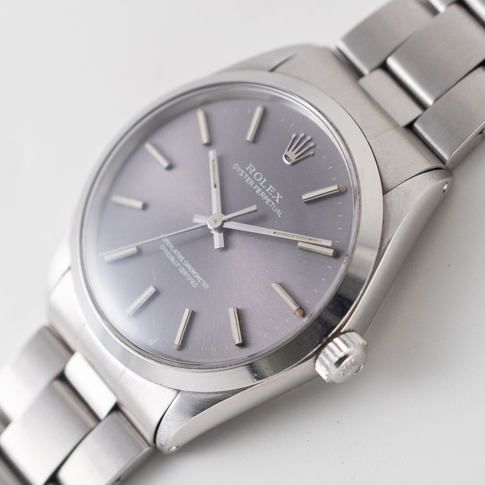 ROLEX OYSTER PERPETUAL Ref.1002 Grey Dial With BOX and Paper, Tag