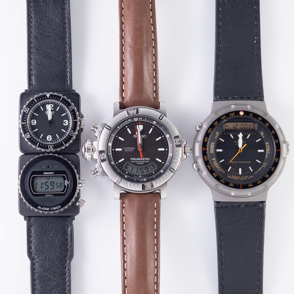 SEIKO FIELD MASTER's JDM NEW OLD STOCK SET Ref.1420-0140 Ref.H801-6040 Ref.H558-5020