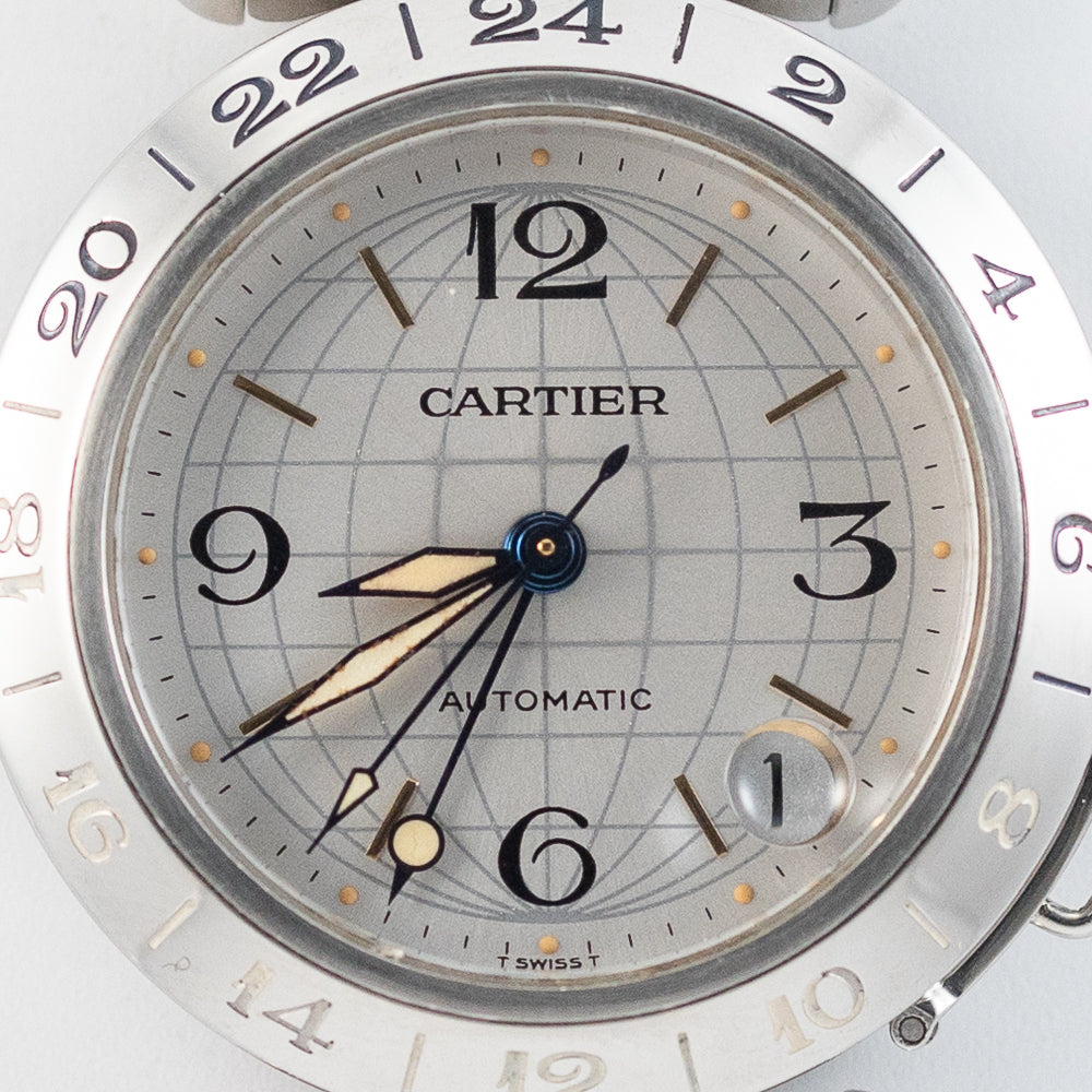 CARTIER LM PASHA GMT Ref.2377 with BOX