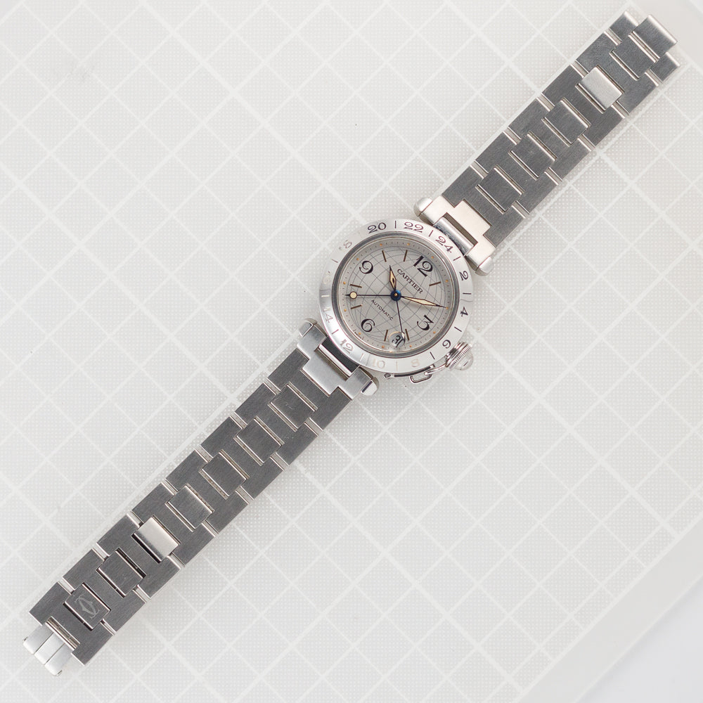 CARTIER LM PASHA GMT Ref.2377 with BOX
