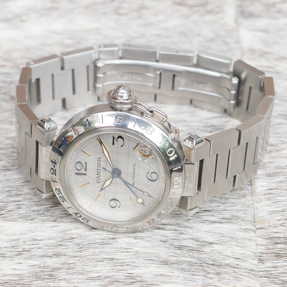CARTIER LM PASHA GMT Ref.2377 with BOX