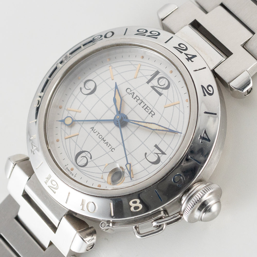 CARTIER LM PASHA GMT Ref.2377 with BOX