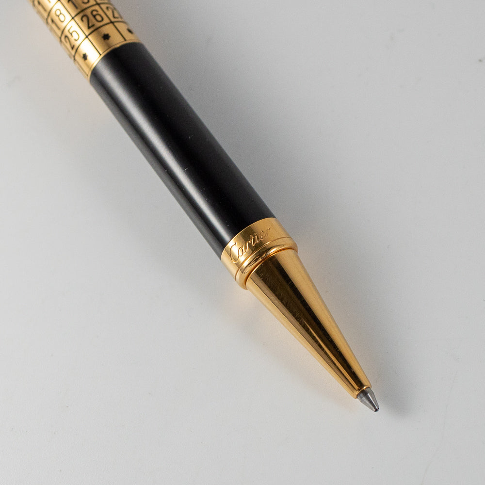 CARTIER BALLPOINT PEN WITH WATCH AND CALENDAR