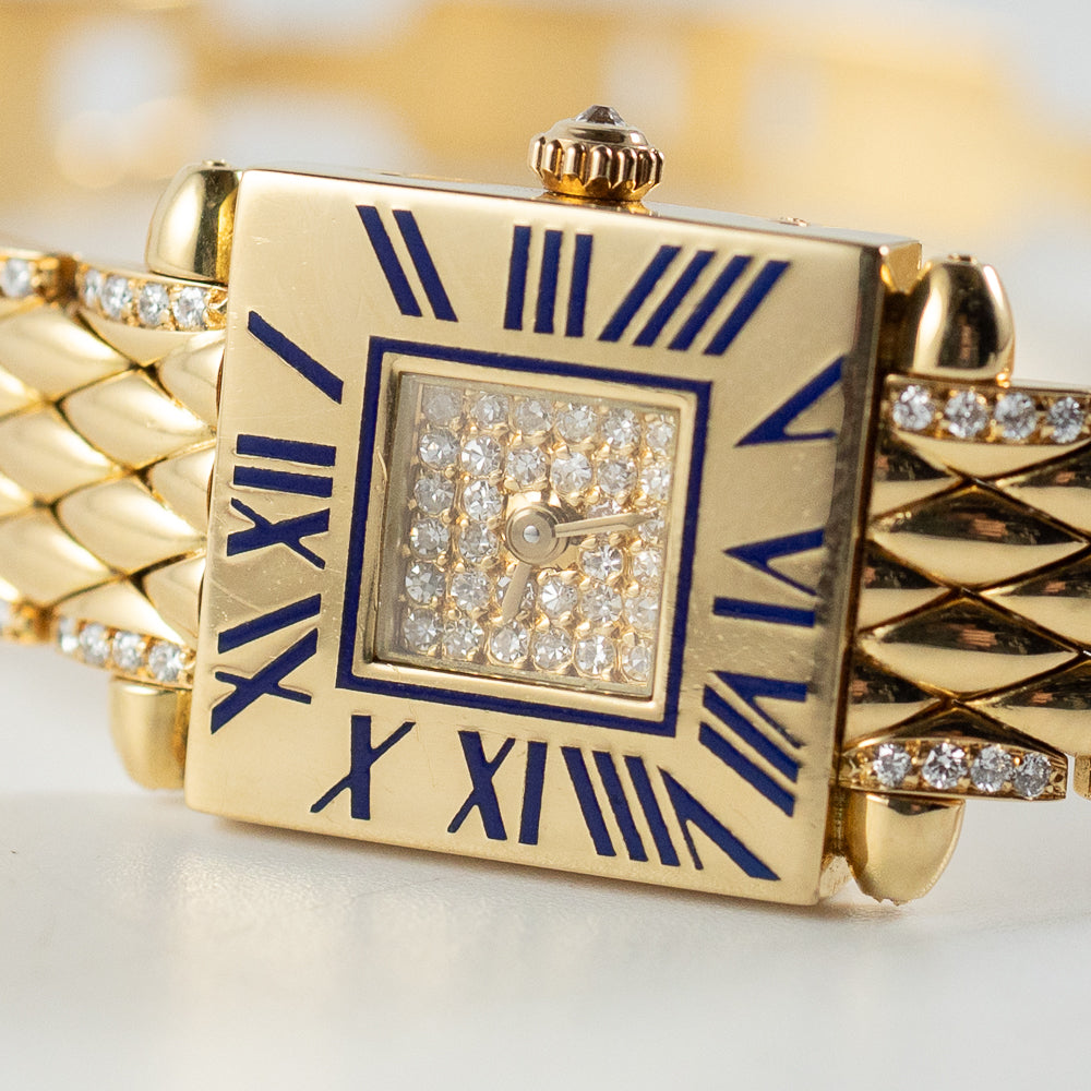 CARTIER SM Tank Obus Quadrant diamonds 18KGold Bracelet