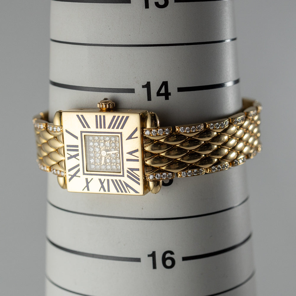 CARTIER SM Tank Obus Quadrant diamonds 18KGold Bracelet