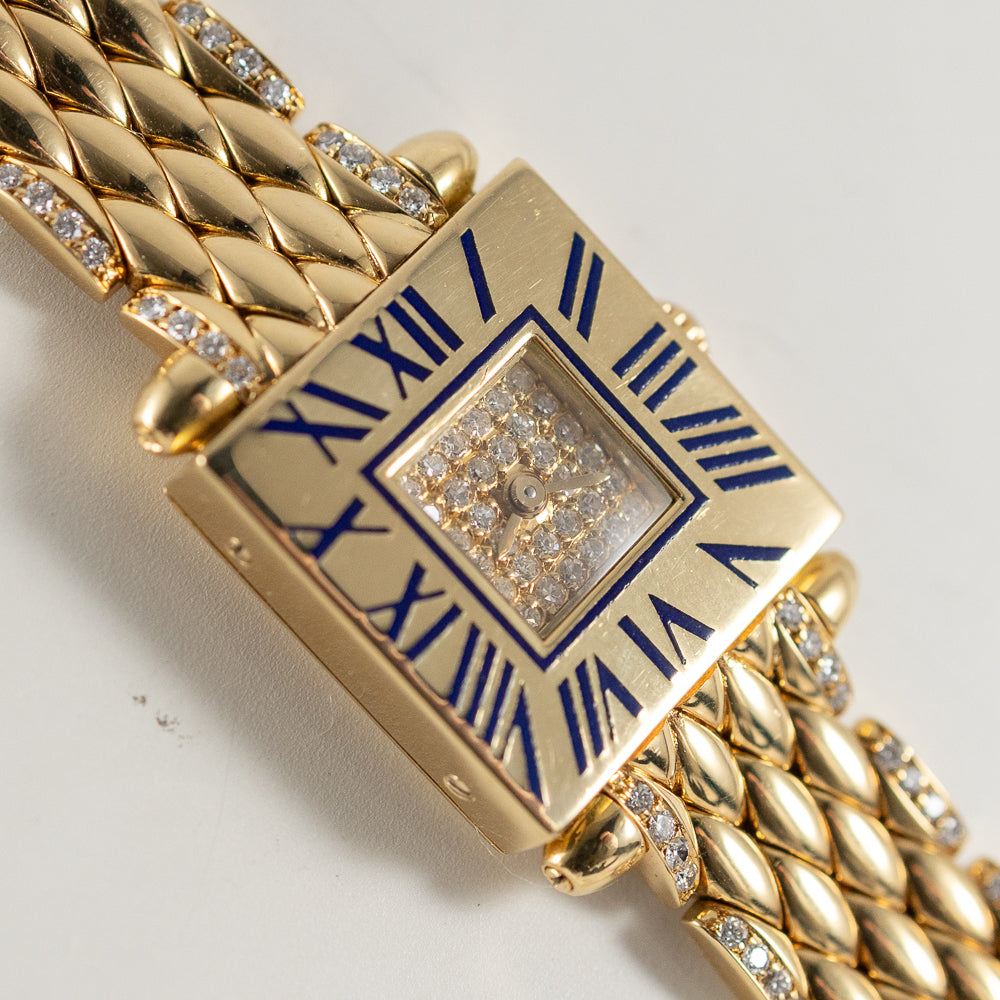 CARTIER SM Tank Obus Quadrant diamonds 18KGold Bracelet