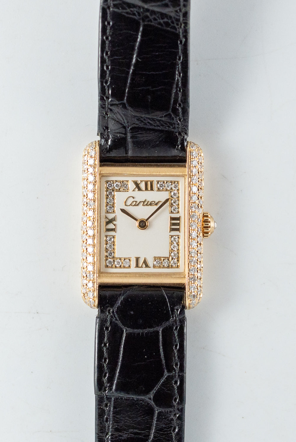 CARTIER SM 18K Tank Diamond and Applied Dial – TIMEANAGRAM