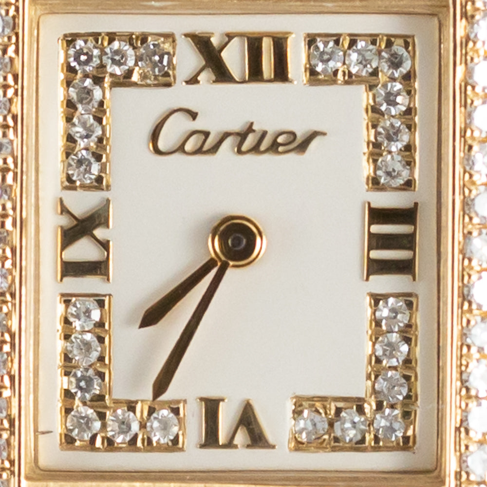 CARTIER SM 18K Tank Diamond and Applied Dial