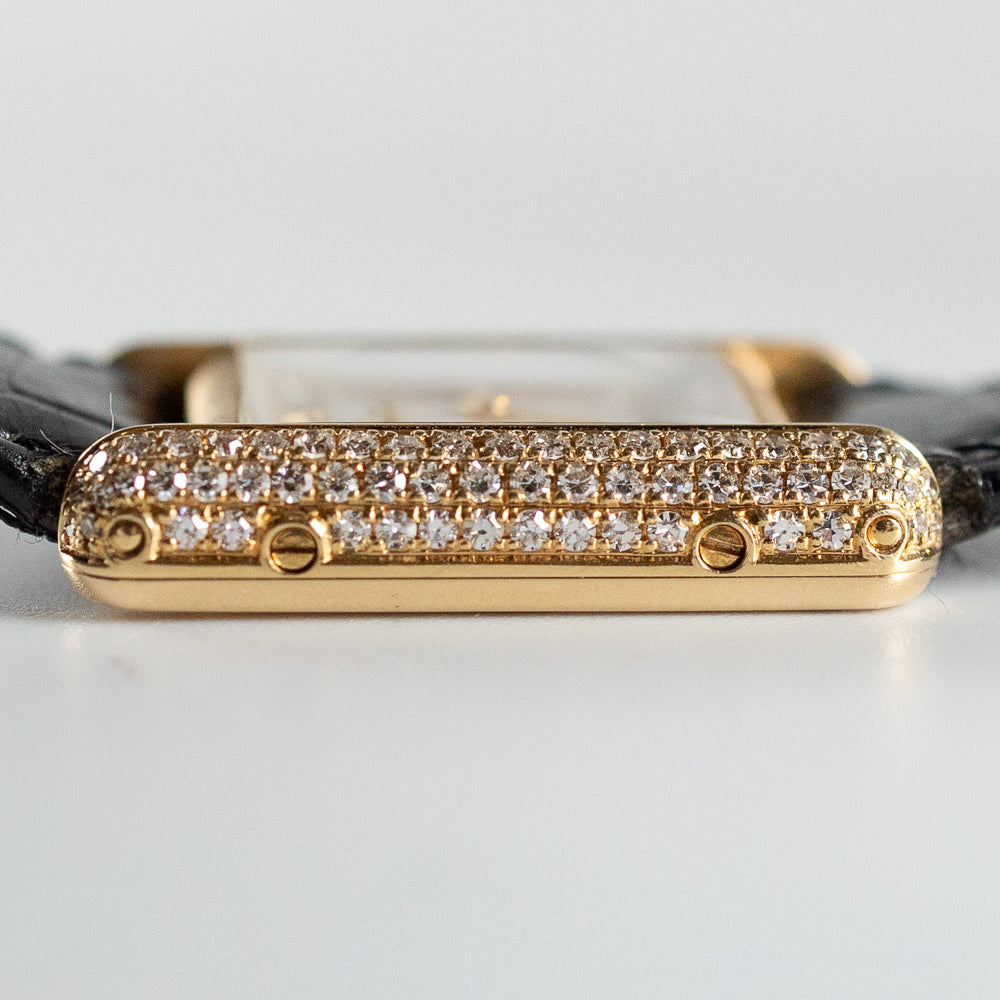 CARTIER SM 18K Tank Diamond and Applied Dial