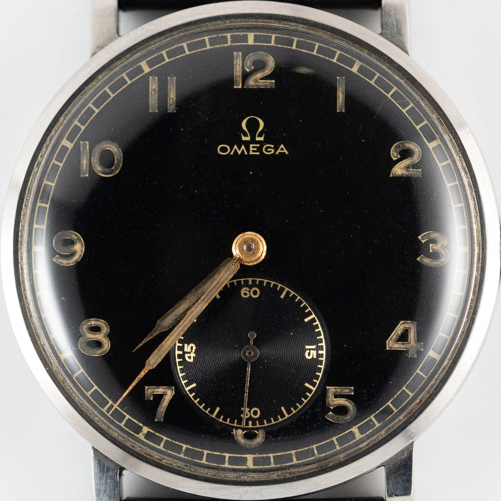 OMEGA Oversize 38mm Black Gilt Dial Cal.30