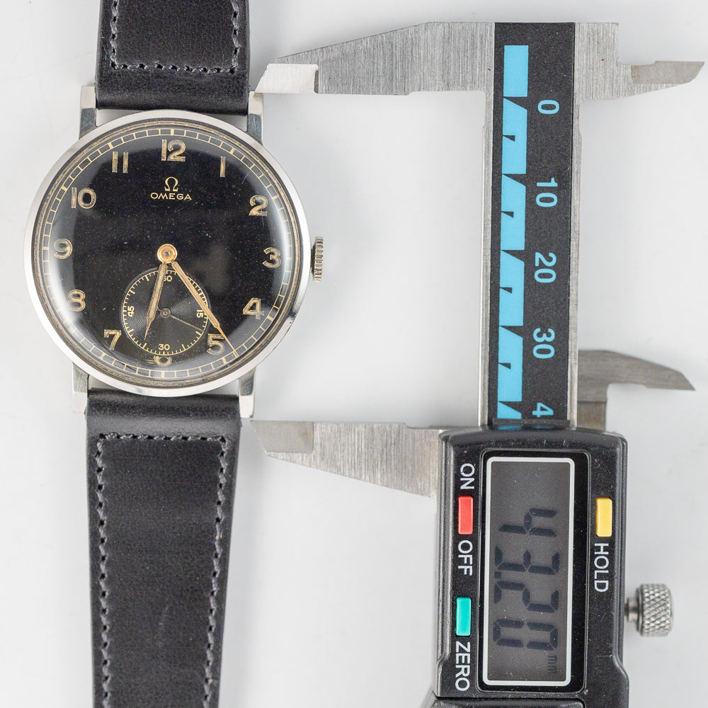 OMEGA Oversize 38mm Black Gilt Dial Cal.30