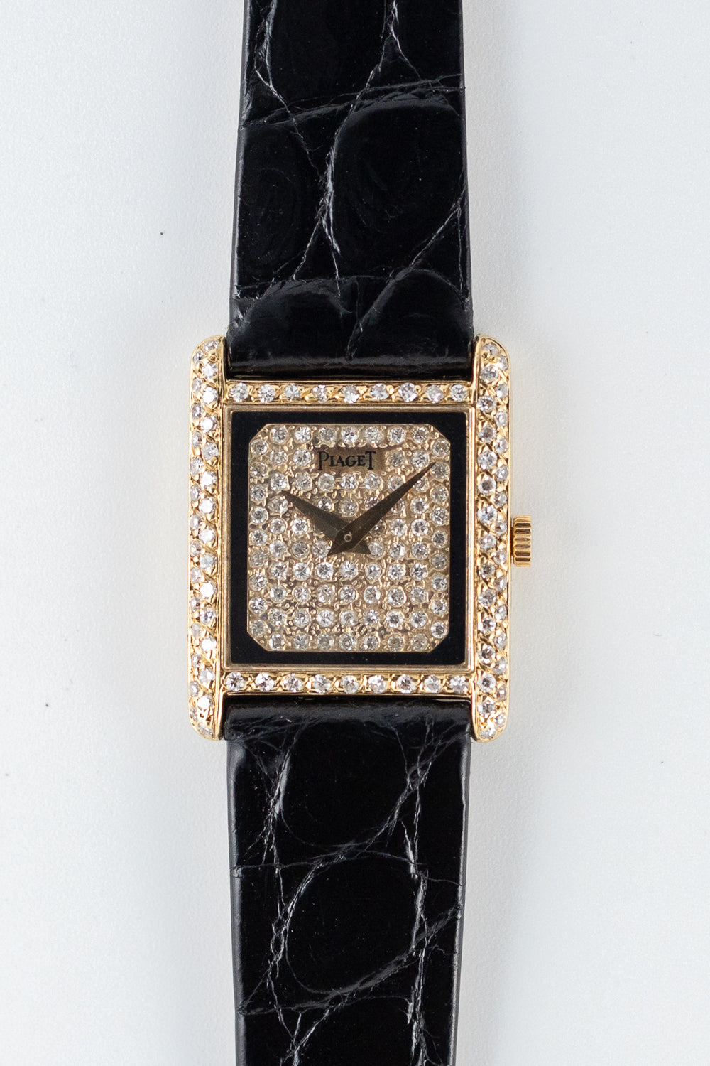 PIAGET REF.40825 ONYX / PAVE DIAMOND DIAL Tank