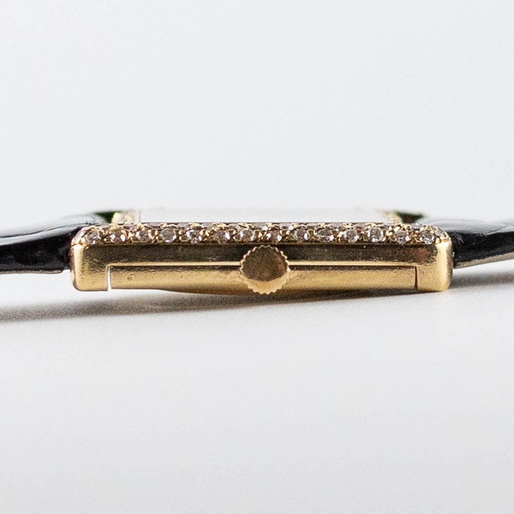 PIAGET REF.40825 ONYX / PAVE DIAMOND DIAL Tank