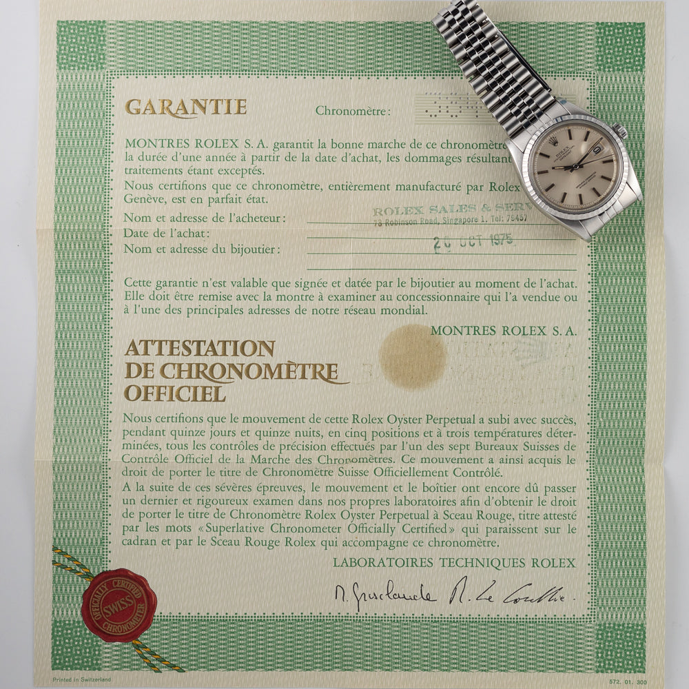 ROLEX DATEJUST Ref.1603 with paper