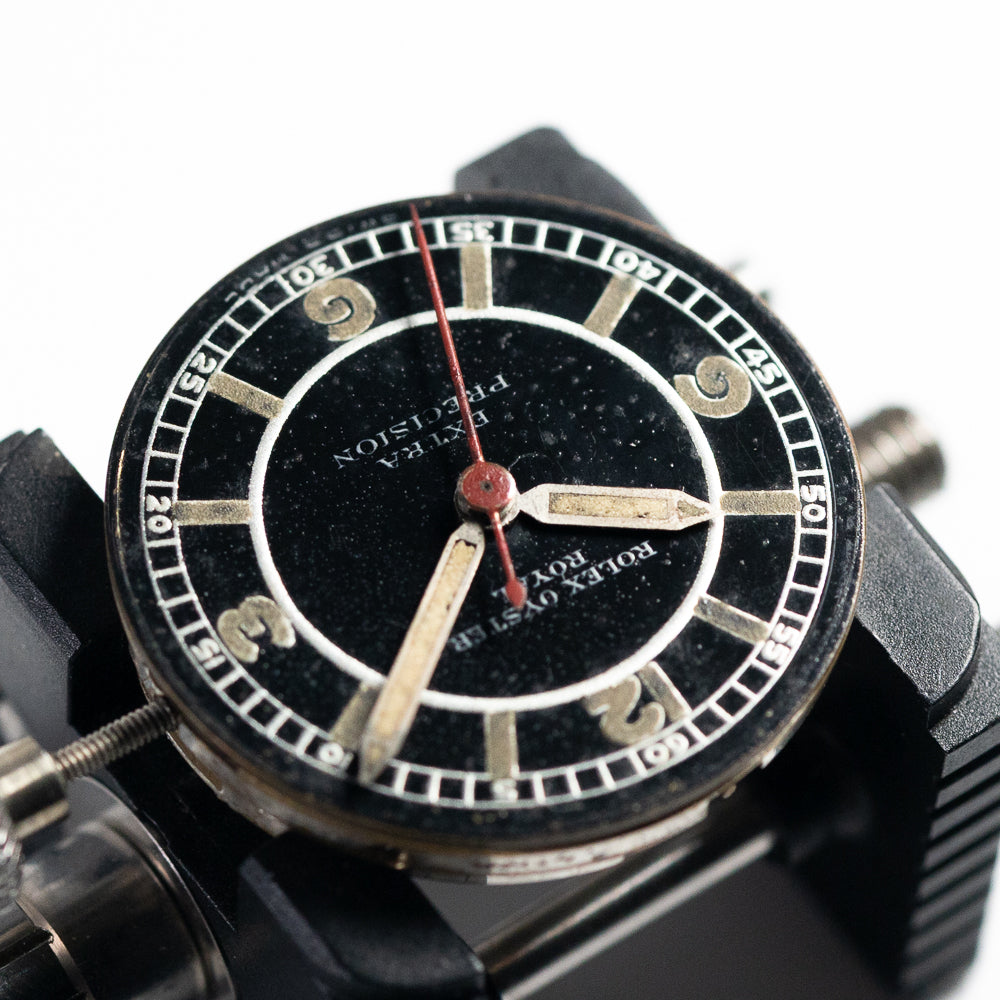 ROLEX OYSTER ROYAL Flatback Black Mirror SECTOR DIAL Cal.10 1/2 Open Face
