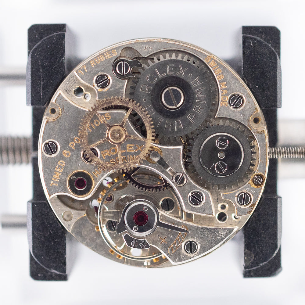 ROLEX OYSTER ROYAL Flatback Black Mirror SECTOR DIAL Cal.10 1/2 Open Face