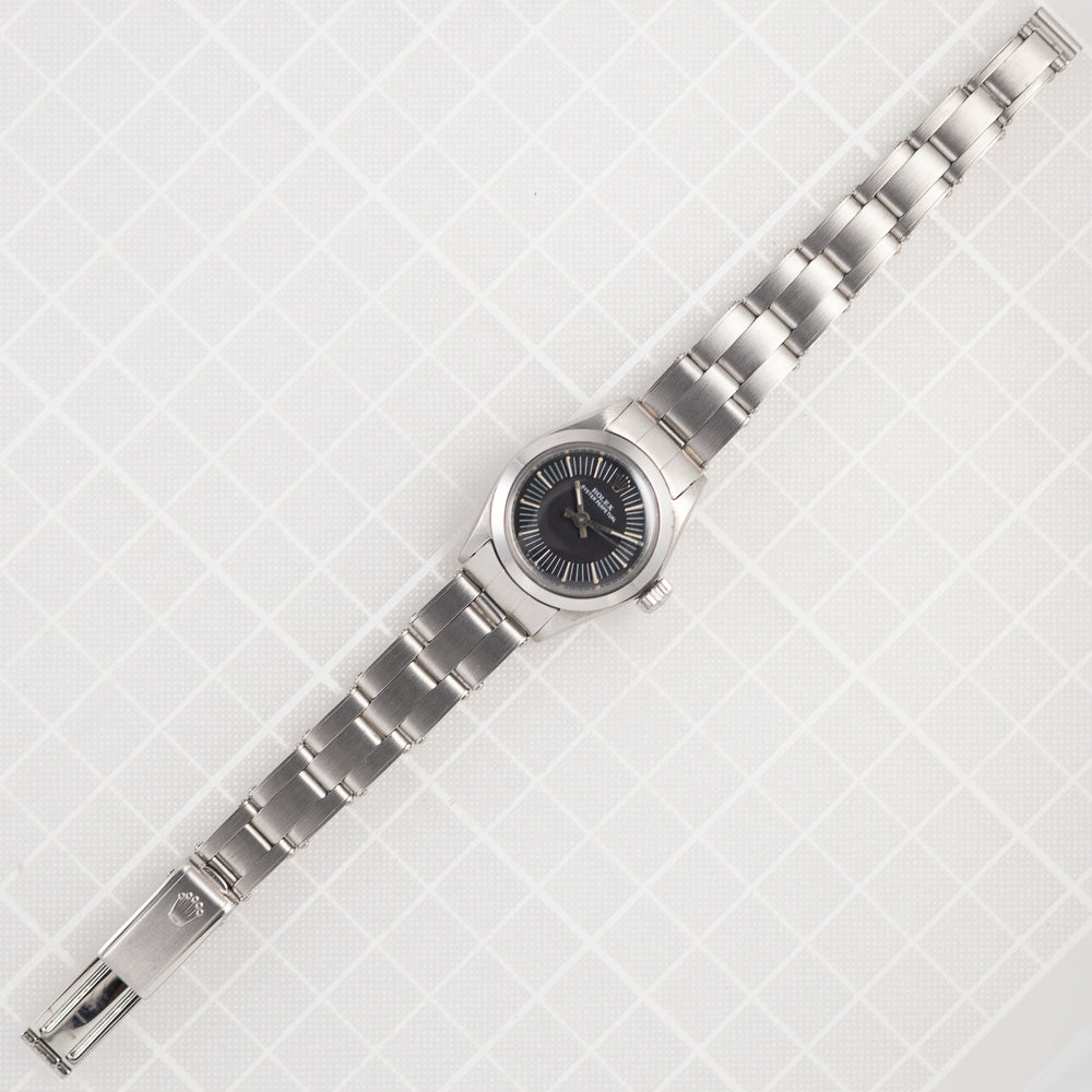 ROLEX OYSTER PERPETUAL Ref.6718 No Date BLACK RADIAL DIAL