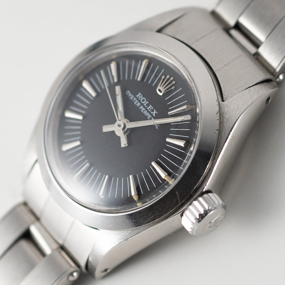 ROLEX OYSTER PERPETUAL Ref.6718 No Date BLACK RADIAL DIAL