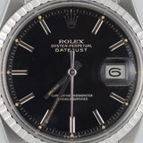 ROLEX DATEJUST Ref.1603 Glossy Black Gilt Dial