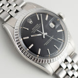 ROLEX DATEJUST Ref.1603 Glossy Black Gilt Dial