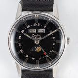 ZODIAC Triple Calendar Moonphase Black Black Gilt Dial