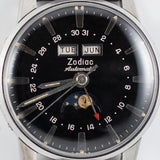 ZODIAC Triple Calendar Moonphase Black Black Gilt Dial