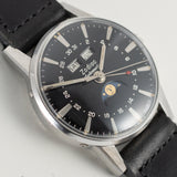 ZODIAC Triple Calendar Moonphase Black Black Gilt Dial