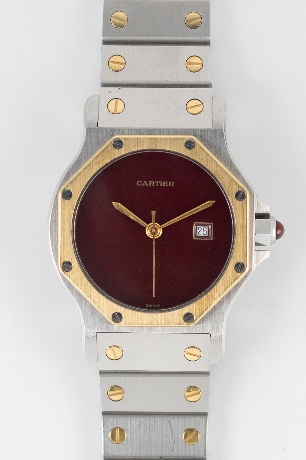 CARTIER LM SANTOS OCTAGON REF.2966 Burgundy