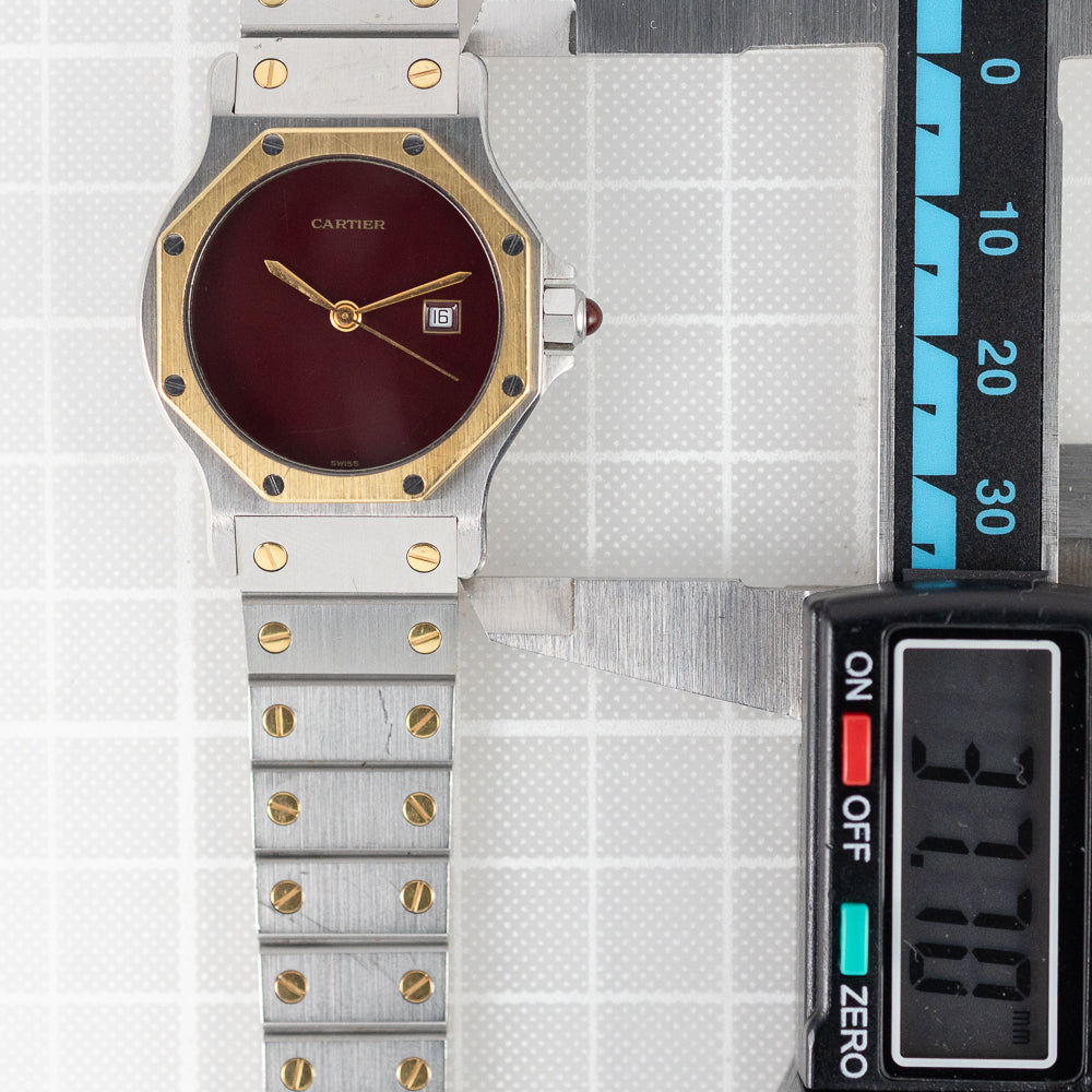 CARTIER LM SANTOS OCTAGON REF.2966 Burgundy