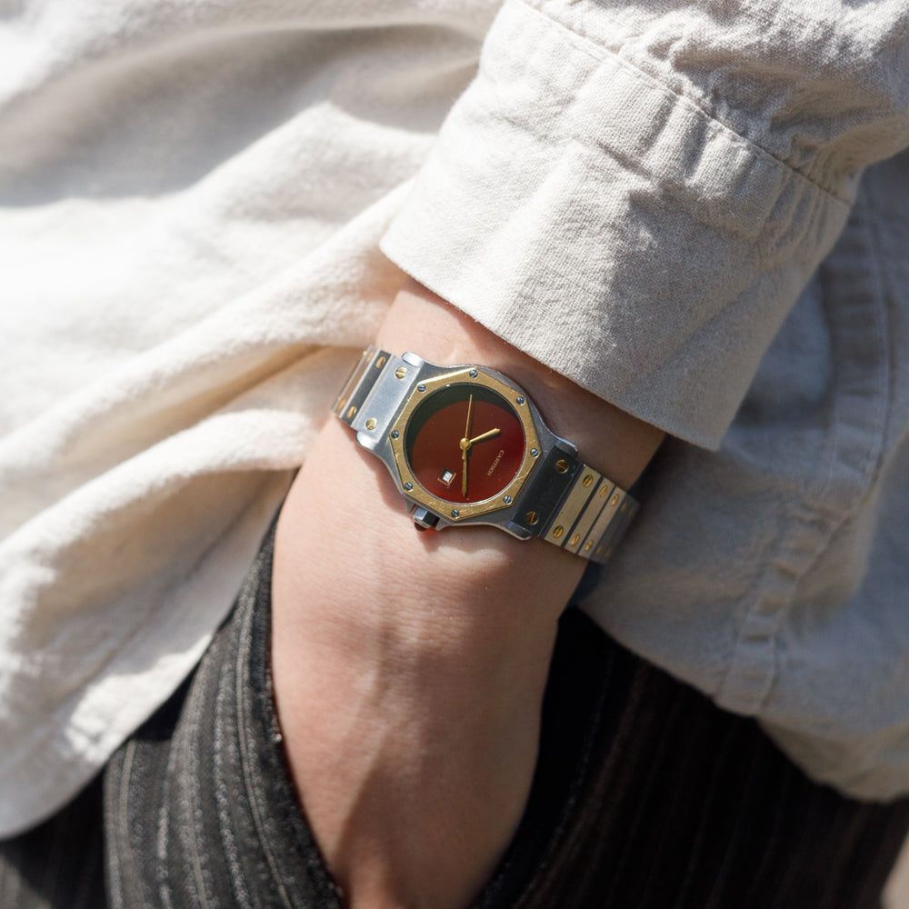 CARTIER LM SANTOS OCTAGON REF.2966 Burgundy