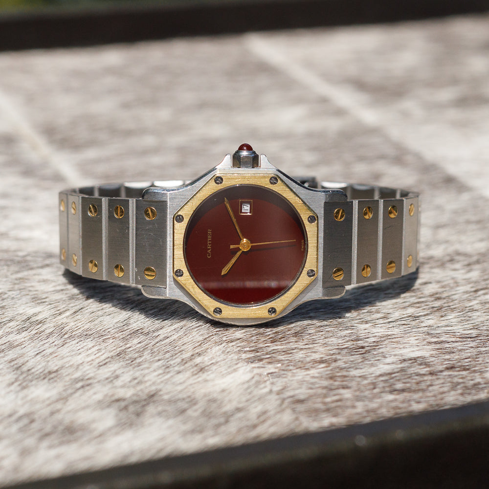 CARTIER LM SANTOS OCTAGON REF.2966 Burgundy