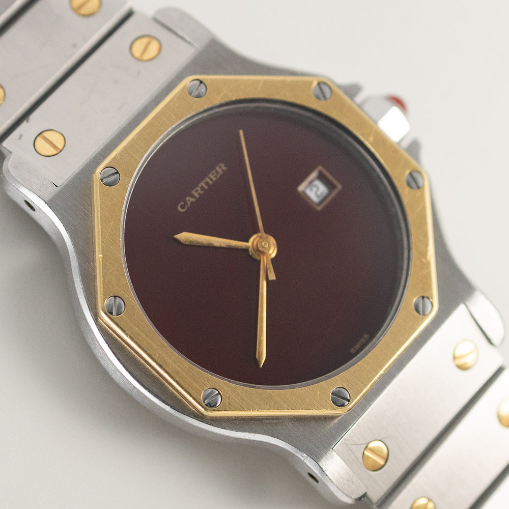 CARTIER LM SANTOS OCTAGON REF.2966 Burgundy