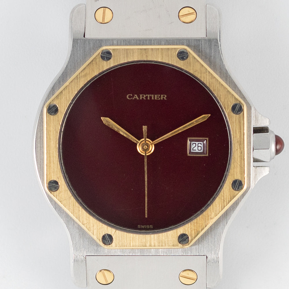 CARTIER LM SANTOS OCTAGON REF.2966 Burgundy