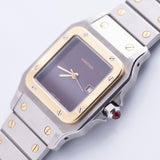 CARTIER LM Santos Carree Burgundy Ref.2961 w.Serivice BOX