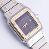 CARTIER LM Santos Carree Burgundy Ref.2961 w.Serivice BOX