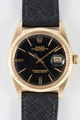 ROLEX DATEJUST Ref.1601 18K Yellow Gold Black Gilt DOORSTOP Dial