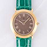 CORUM Ref.8781 Oval 18K Yellow Gold Brown Linen Dial