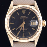 ROLEX DATEJUST Big Coronet Black Gilt Dial 14KYG Ref.1601
