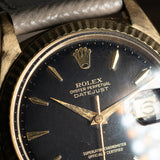 ROLEX DATEJUST Big Coronet Black Gilt Dial 14KYG Ref.1601