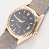 ROLEX DATEJUST Big Coronet Black Gilt Dial 14KYG Ref.1601