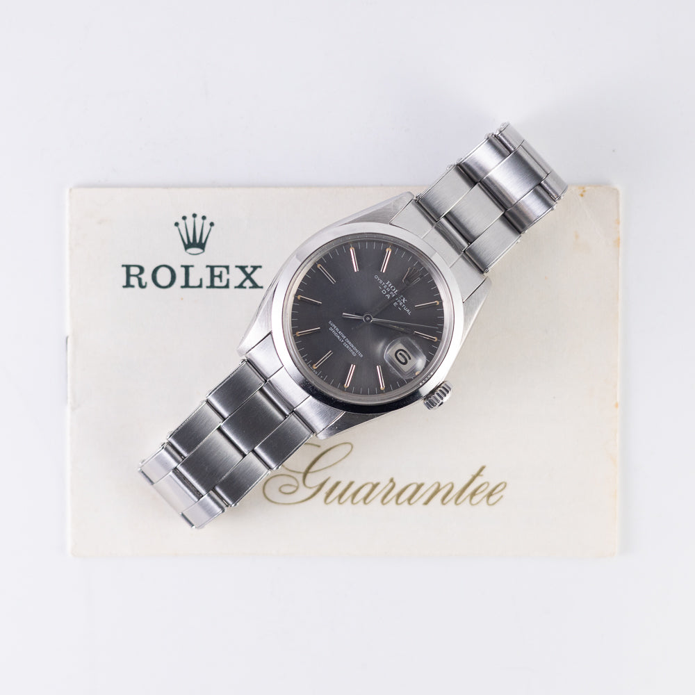 ROLEX OYSTER PERPETUAL DATE Ref.1500 w.BOX and Warranty Paper
