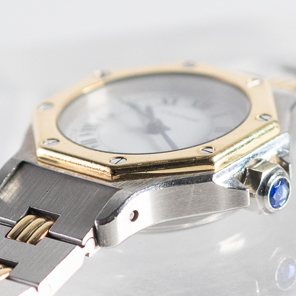 CARTIER SM SANTOS OCTAGON Ref.0907 Automatic Godron Bracelet