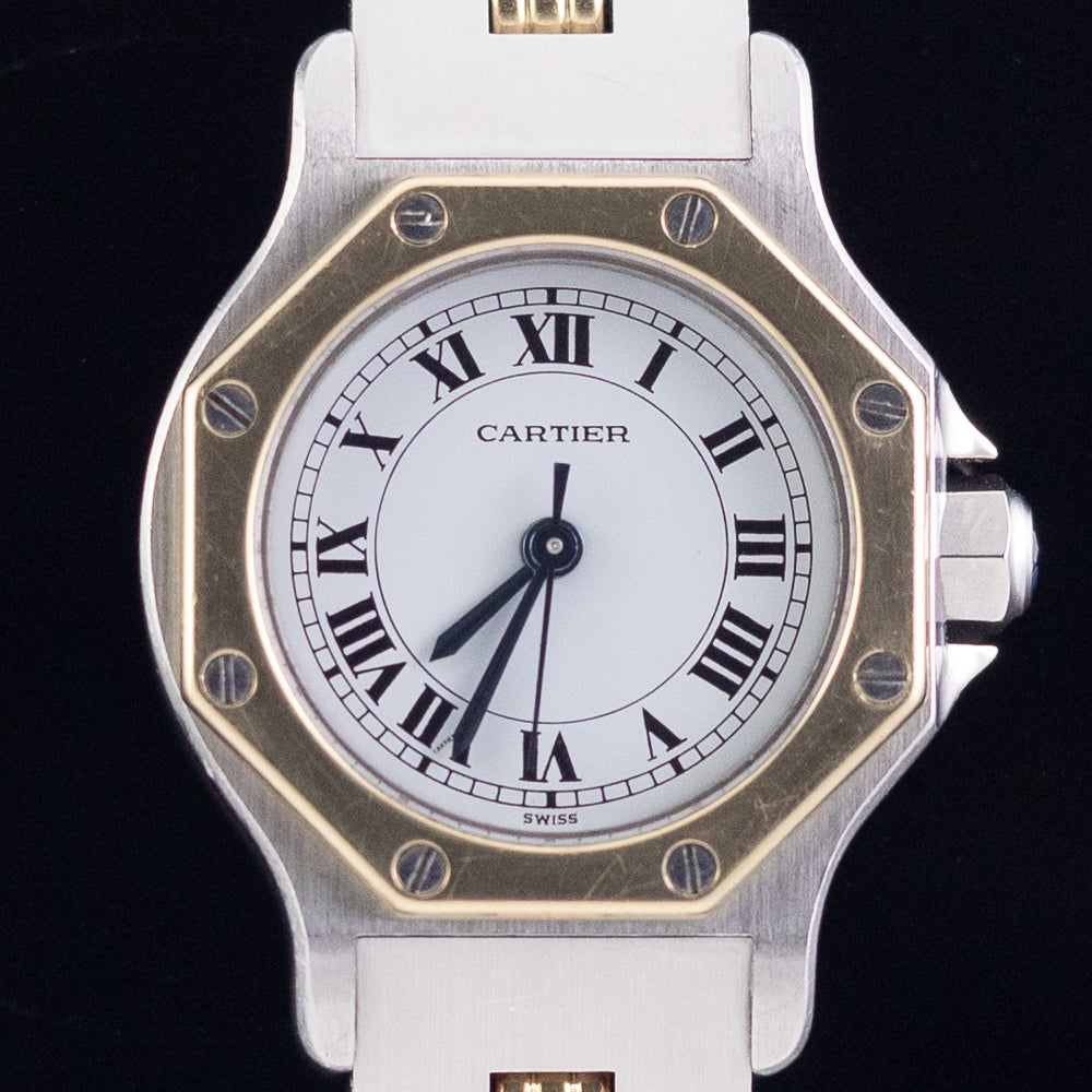 CARTIER SM SANTOS OCTAGON Ref.0907 Automatic Godron Bracelet