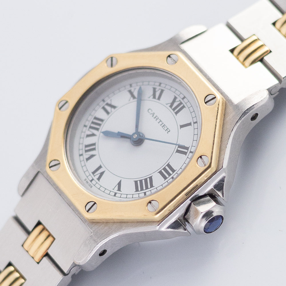 CARTIER SM SANTOS OCTAGON Ref.0907 Automatic Godron Bracelet