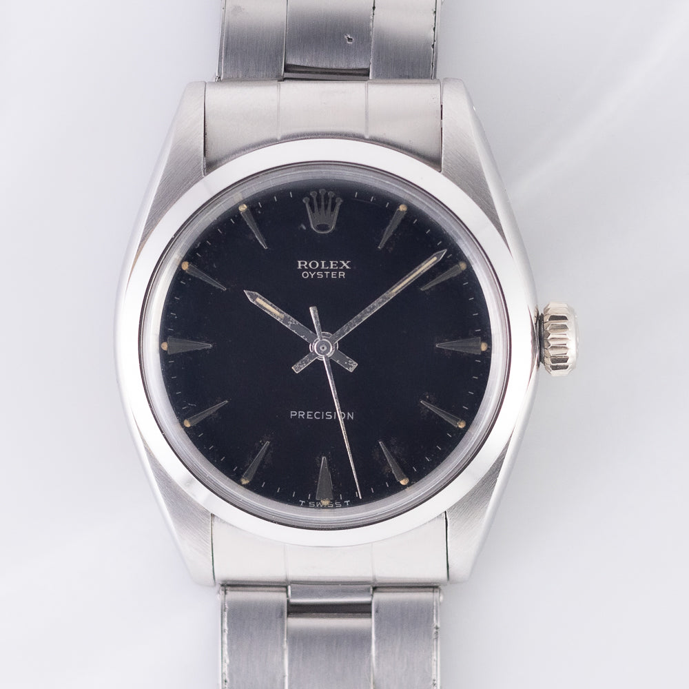 ROLEX OYSTER Black Gilt Dial Ref.6426