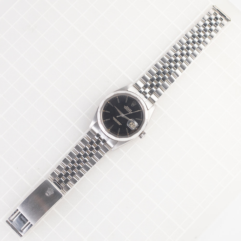 ROLEX DATEJUST Ref.1603 Bamboo Bezel Black Gilt Dial
