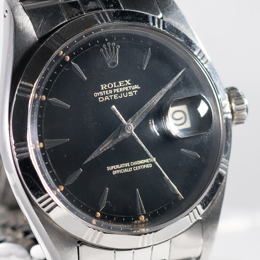 ROLEX DATEJUST Ref.1603 Bamboo Bezel Black Gilt Dial